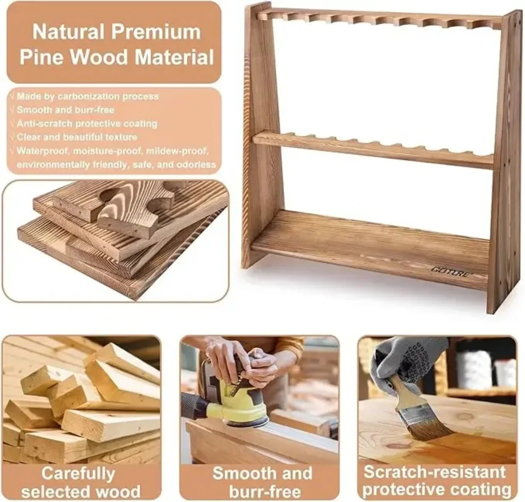 Goture 10 Slots Carbonized Pin - огляд і ціна Fishing Rod Rack