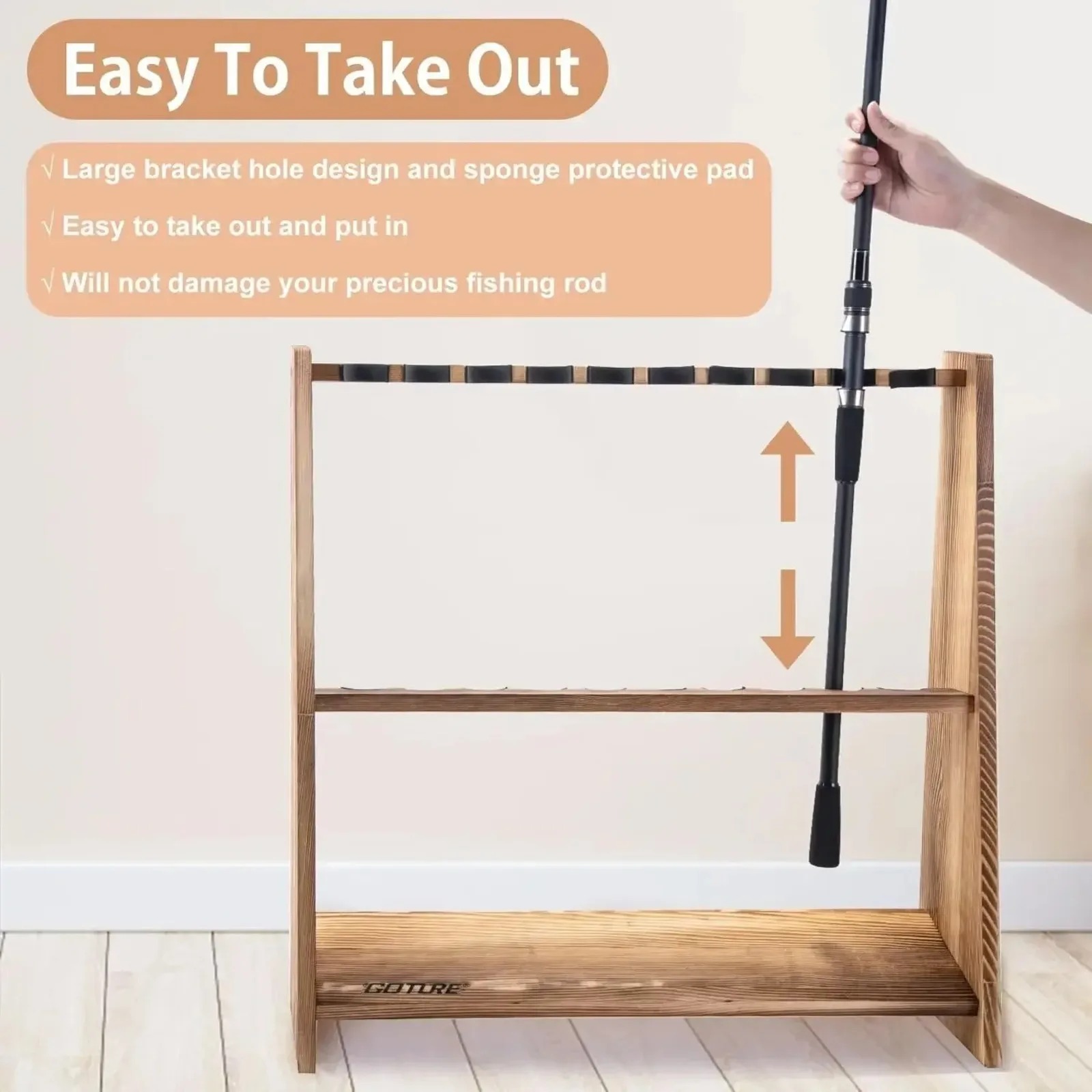 Goture 10 Slots Carbonized Pin - огляд і ціна Fishing Rod Rack